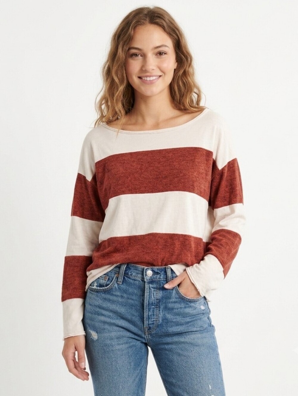 Urban Outfitters Out From Under Dylan Striped Oversized Boxy Top - Small
